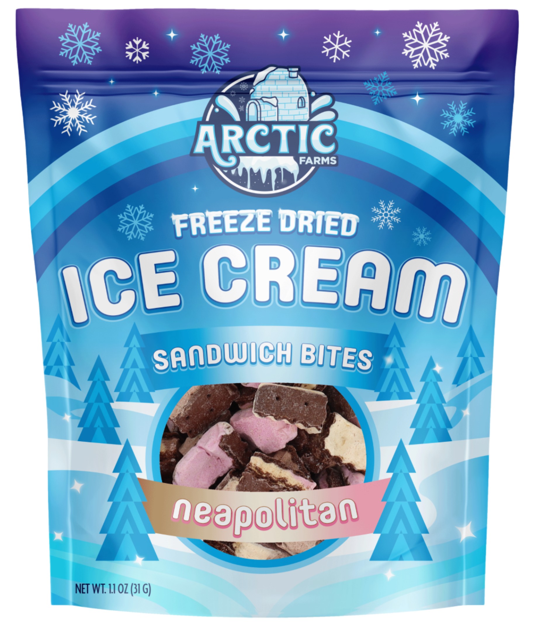 Freeze Dried Ice Cream Sandwich Bites - Vanilla / Small (1.1oz)
