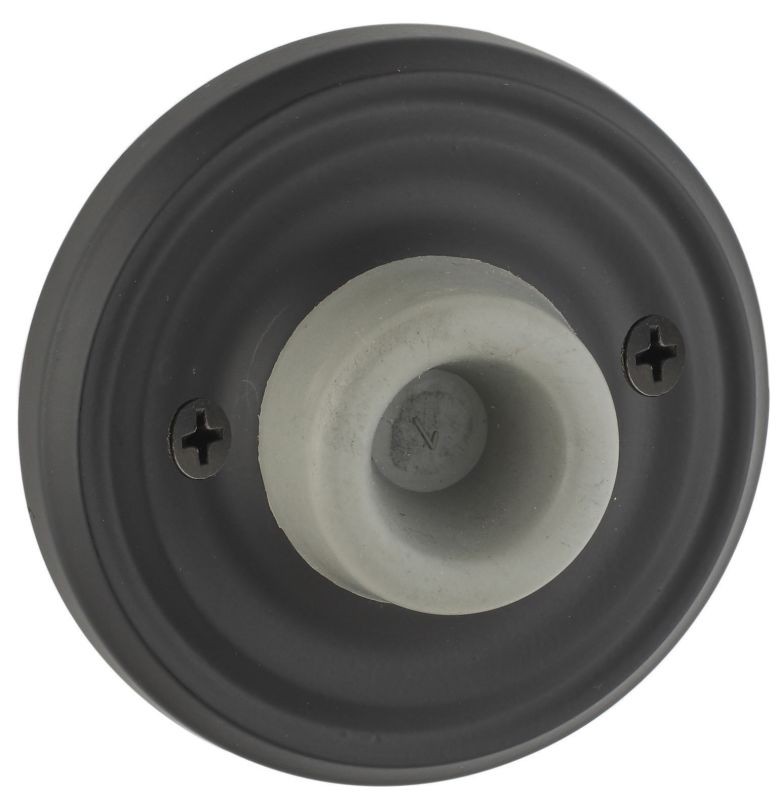 Emtek 2255B Rubber Tipped Brass Wall Mounted Door Stop with Choice of Rosette French Antique Door Stop Wall Stop Concave Bumper