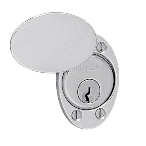 Baldwin 6755 Oval Cylinder Lock Cover Plate Polished Chrome Hardware Accessories and Parts Door Cylinder Parts Caps
