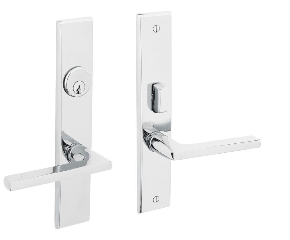 Baldwin 6974.DBLC Lakeshore Lever Double Cylinder Mortise Handleset Trim Set Polished Chrome Mortise Lock Keyed Entry Double Cylinder