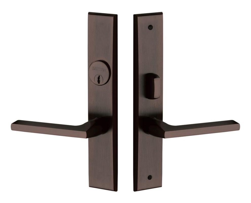 Baldwin 6974.DBLC Lakeshore Lever Double Cylinder Mortise Handleset Trim Set Venetian Bronze Mortise Lock Keyed Entry Double Cylinder
