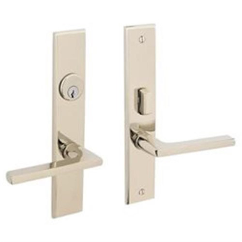 Baldwin 6974.ENTR Lakeshore Lever Single Cylinder Mortise Handleset Trim Set Lifetime Polished Nickel Mortise Lock Keyed Entry Single Cylinder