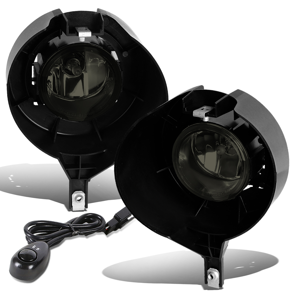 DNA Motoring FL-T056-SM for 2005 to 2015 Nissan Frontier W / Chrome Bumper Pair Driving Fog Lights + Switch (Smoked Lens) 06 07 08 09 10 11 12 13 14