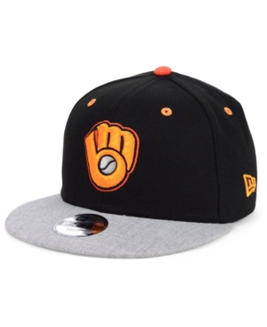 New Era Boys' Milwaukee Brewers Lil Orange Pop 9FIFTY Cap - Black