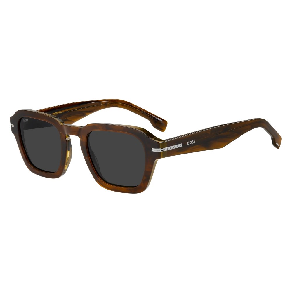 Hugo, Sunglasses, Male, Brown, 49 MM, Brown Horn/Grey Sunglasses