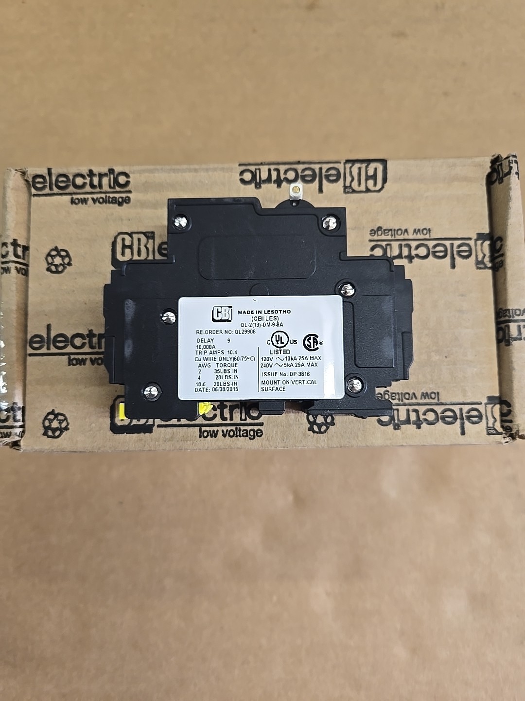 1) CBI Box of 6 QL29908 2 POLE 8 AMP Circuit Breaker thumbnail