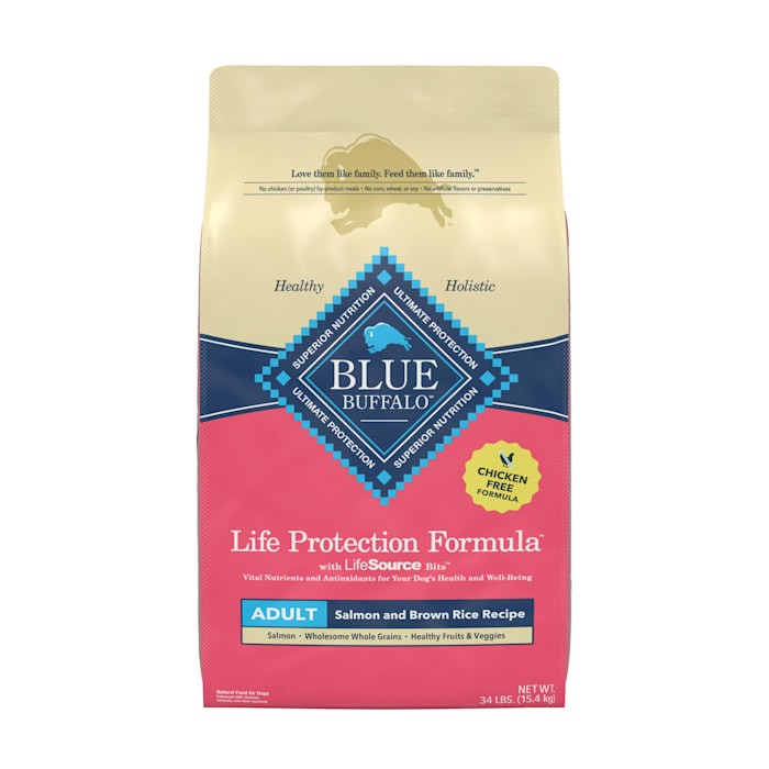 Blue Buffalo Life Protection Formula Adult Dry Dog Food  Salmon & Brown Rice Recipe  34 Lb. Bag