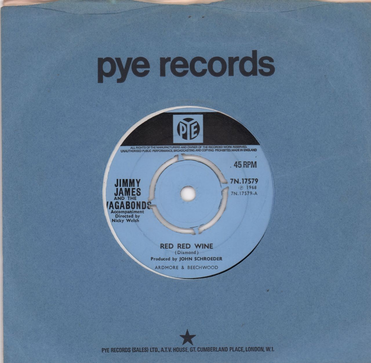 Jimmy James & the Vagabonds Red Red Wine - 4pr UK 7