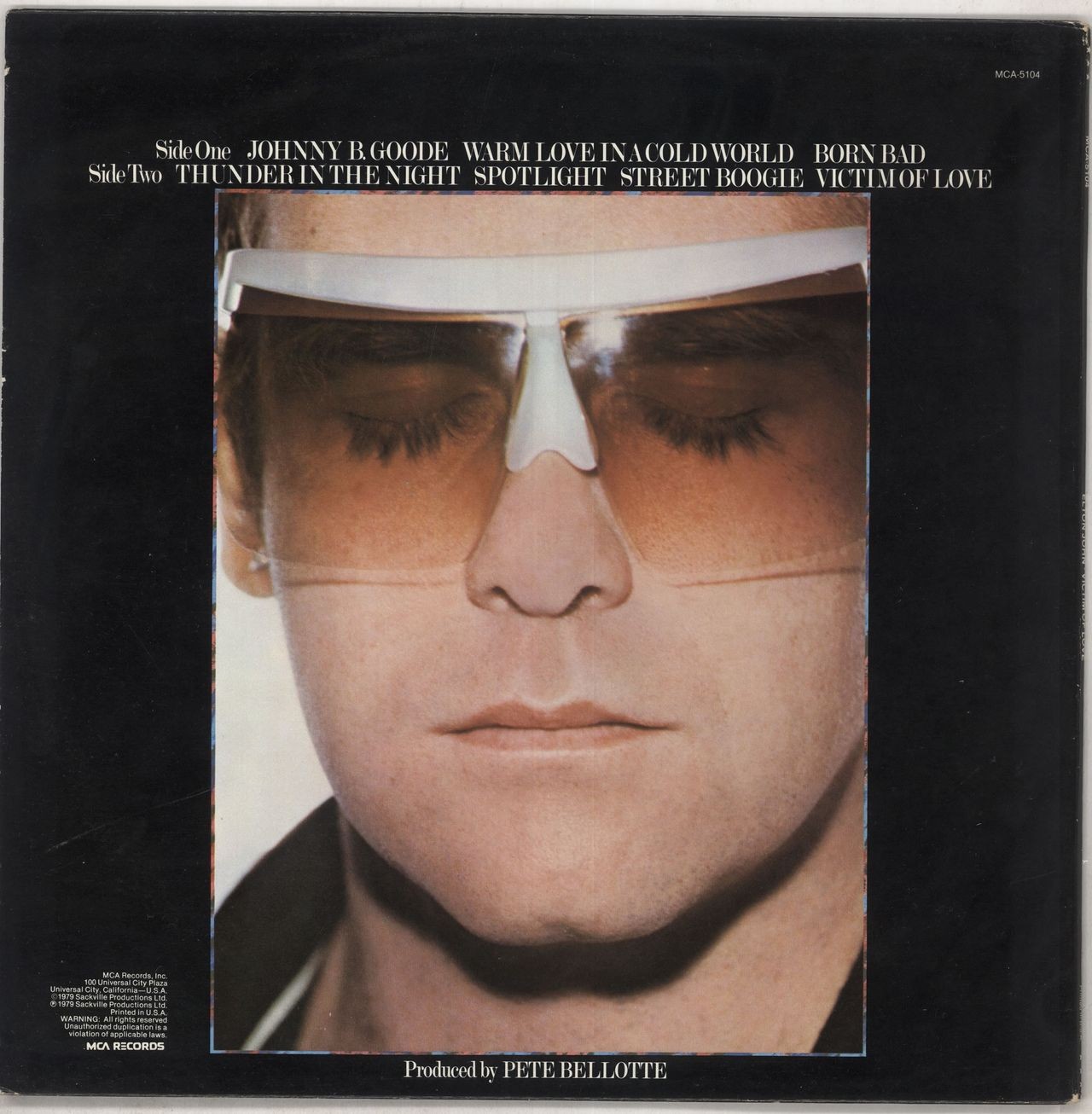 Elton John Victim of Love - Gold Promo US Vinyl LP Album Record MCA-5104 Mca 1979 thumbnail