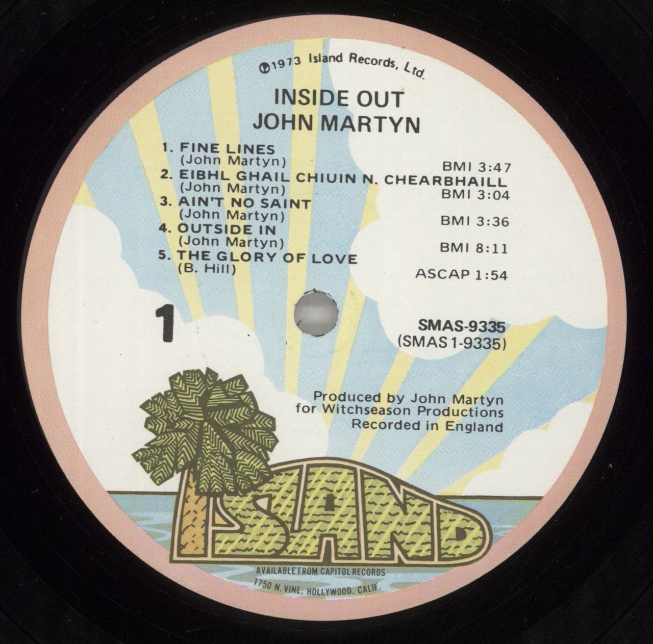 John Martyn Inside Out US Vinyl LP Album Record SMAS-9335 Island 1973 thumbnail