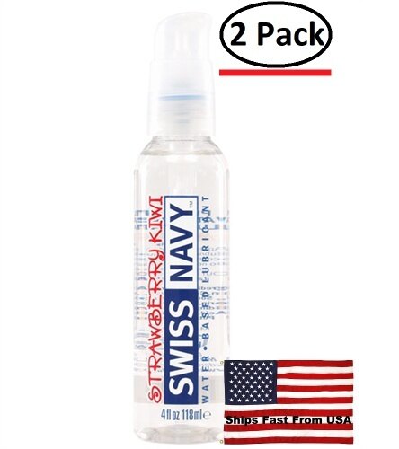 2 Pack Swiss Navy Flavors Water Based Lubricant Strawberry Kiwi 4 Fl. Oz. - All
