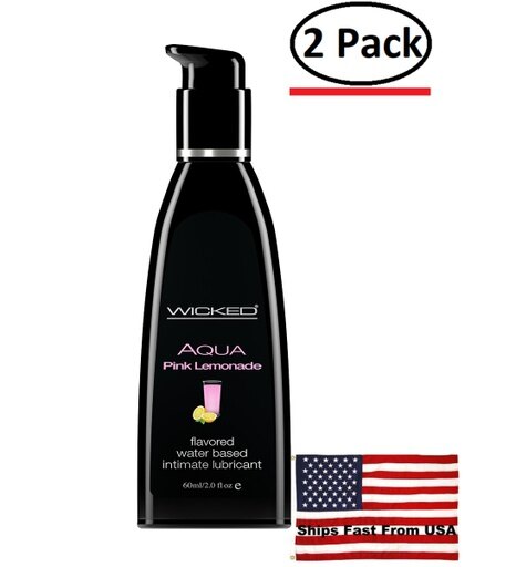 2 Pack Aqua Pink Lemonade Flavored Water Based Lubricant 2 Oz. / 60 Ml - All