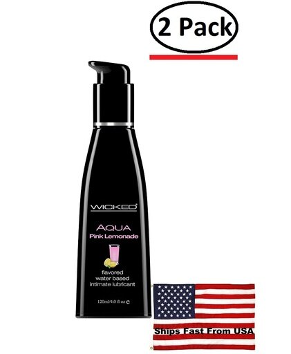 2 Pack Aqua Pink Lemonade Flavored Water Based Lubricant 4 Oz. / 120 Ml - All