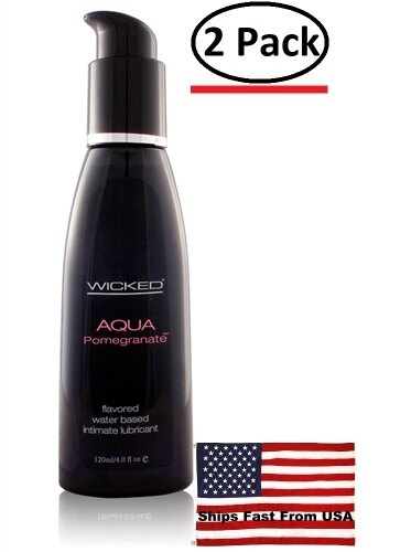 ( 2 Pack ) Aqua Pomegranate Flavored Water-Based Lubricant - 4 Oz.