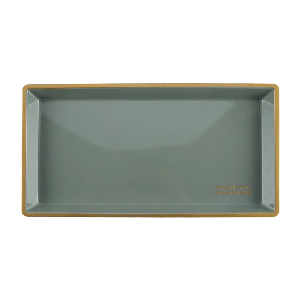 Cook with Color Rectangular Football Is on Serve Yourself Platter Sage/Gold