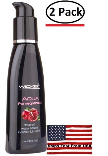 ( 2 Pack ) Aqua Pomegranate Flavored Water-Based Intimate Lubricant 2 Oz.