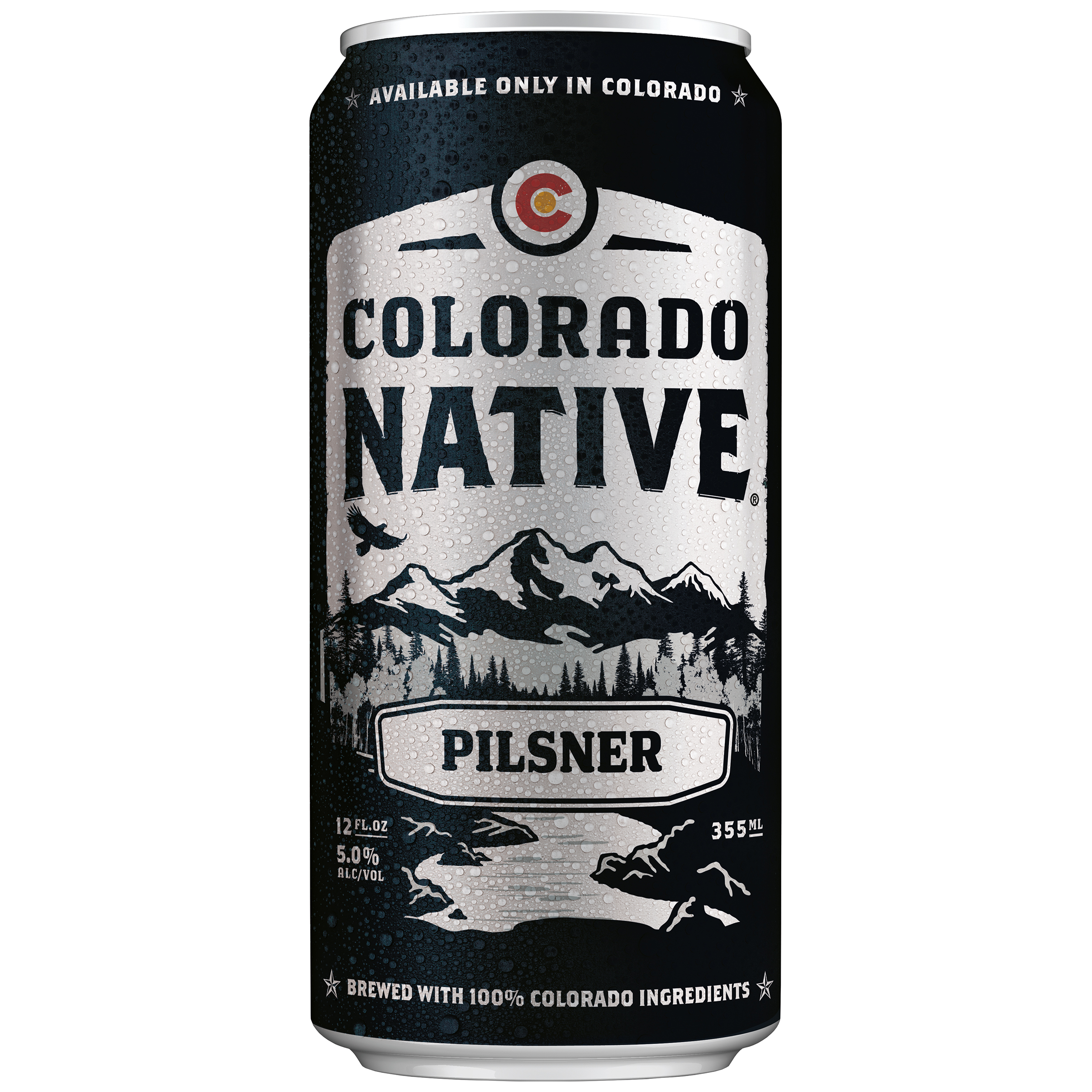 Colorado Native Beer, Pilsner. 6 Pack, 12 Fl. Oz. Cans, 5.1% ABV