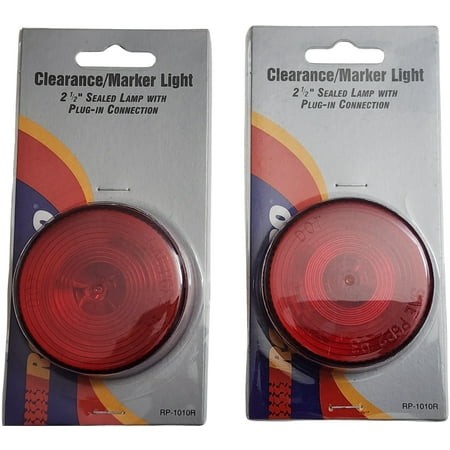 Lot of 2 RoadPro RP-1010R 2.5 Inch Sealed Round Clearance / Marker Light - Red