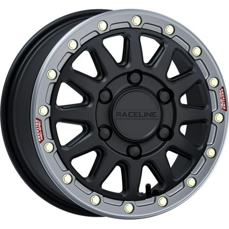 Raceline Alpha Beadlock 15x6.5 UTV Wheel - Black/Gunmetal (6x5.5) +74mm