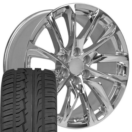 OE Wheels CA90 22 Inch Rims and Tires Fit Escalade Style 6x139.7 22x9 Chrome - Hollander 4875 - IMove Gen 2 SUV 285/45-22 (Set of 4)
