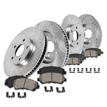 Callahan Brake Parts Brake Kit for Chrysler 300 05-23 Dodge Challenger 09-23 Dodge Charger 06-23 Dodge Magnum 05-08 Front and Rear Drilled and Slotted