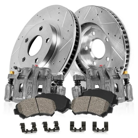 Callahan Brake Parts Kit for Buick Enclave 08-17 Chevrolet Traverse 09-17 GMC Acadia 07-16 GMC Acadia Limited 2017 Saturn Outlook 07-10 Front Drilled 