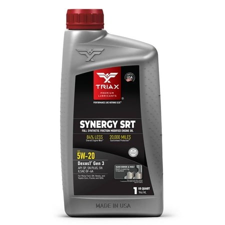 TRIAX Synergy SRT 5W-20 Full Synthetic Engine Oil  1 Quart