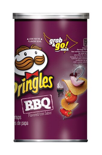 Diet info for Pringles Potato Crisps Chips, BBQ Flavored, Grab and Go ...