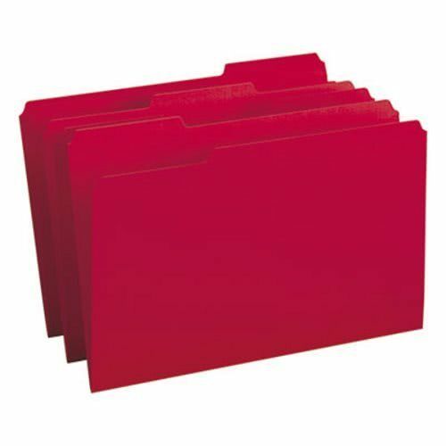 Smead File Folders, 1/3 Cut Top Tab, Legal, Red, 100/Box (SMD17743)
