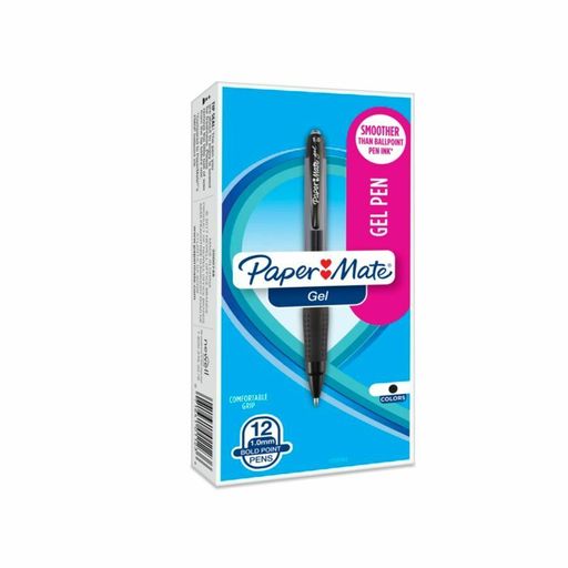 Paper Mate Retractable Gel Pens, Bold Point, 1.0 Mm, Black Barrel, Black Ink, P