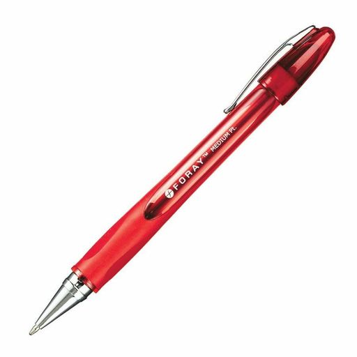 FORAY Super Comfort Grip 1.0 Mm Red Ink Ballpoint Pens with Caps, 12-Pk
