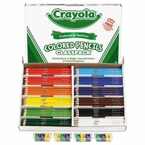Crayola Colored Pencil Classpack, 3.3 Mm, 12 Assorted Colors per Box (CYO688024)