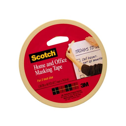 Scotch(R) Home and Office Masking Tape, 1.88-Inch X 60 Yards, Tan (3439)