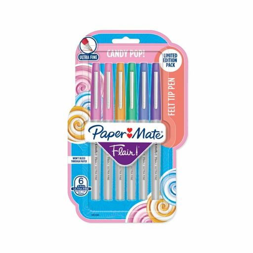 Paper Mate Flair Limited-Edition Candy Pop Felt Tip Pens, Ultra-Fine Point, 0.4