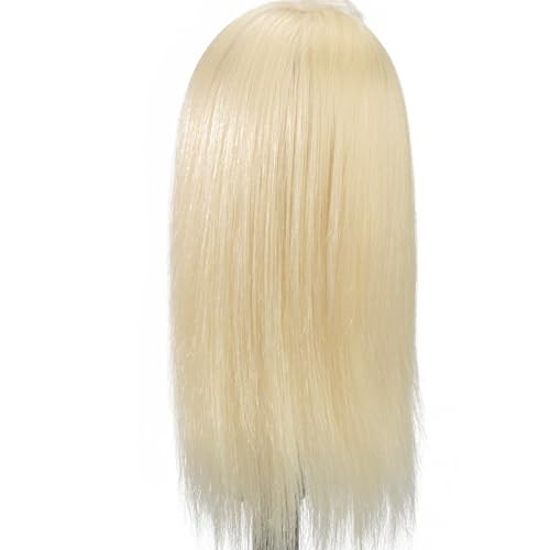 Olivia- [100% European Hair Mannequin], Cosmetlogy Training Head Doll, Platinum Blonde (17 Inch) thumbnail