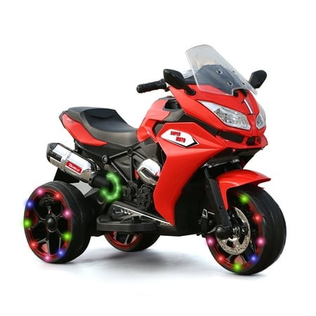 12V Kids Electric Motorcycle with 3 Wheels 1.8 - 3.2 MPH (3-5 KM/H) Ride on Motorcycle for 3-8 Years Old Girls/Boys (41.5 X 19 X 30 Inches)