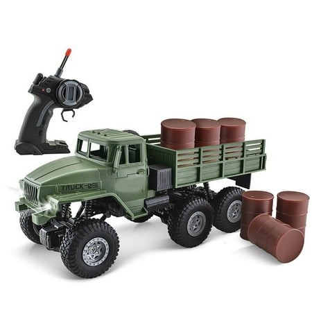 Mfigree RCMilitary Truck 6x6 Road RemoteControl Car 1/16 Scale RemoteControl Truck 6WD All Terrain RockArmy Transport Vehicle Toy Vehicle for Kids Chi