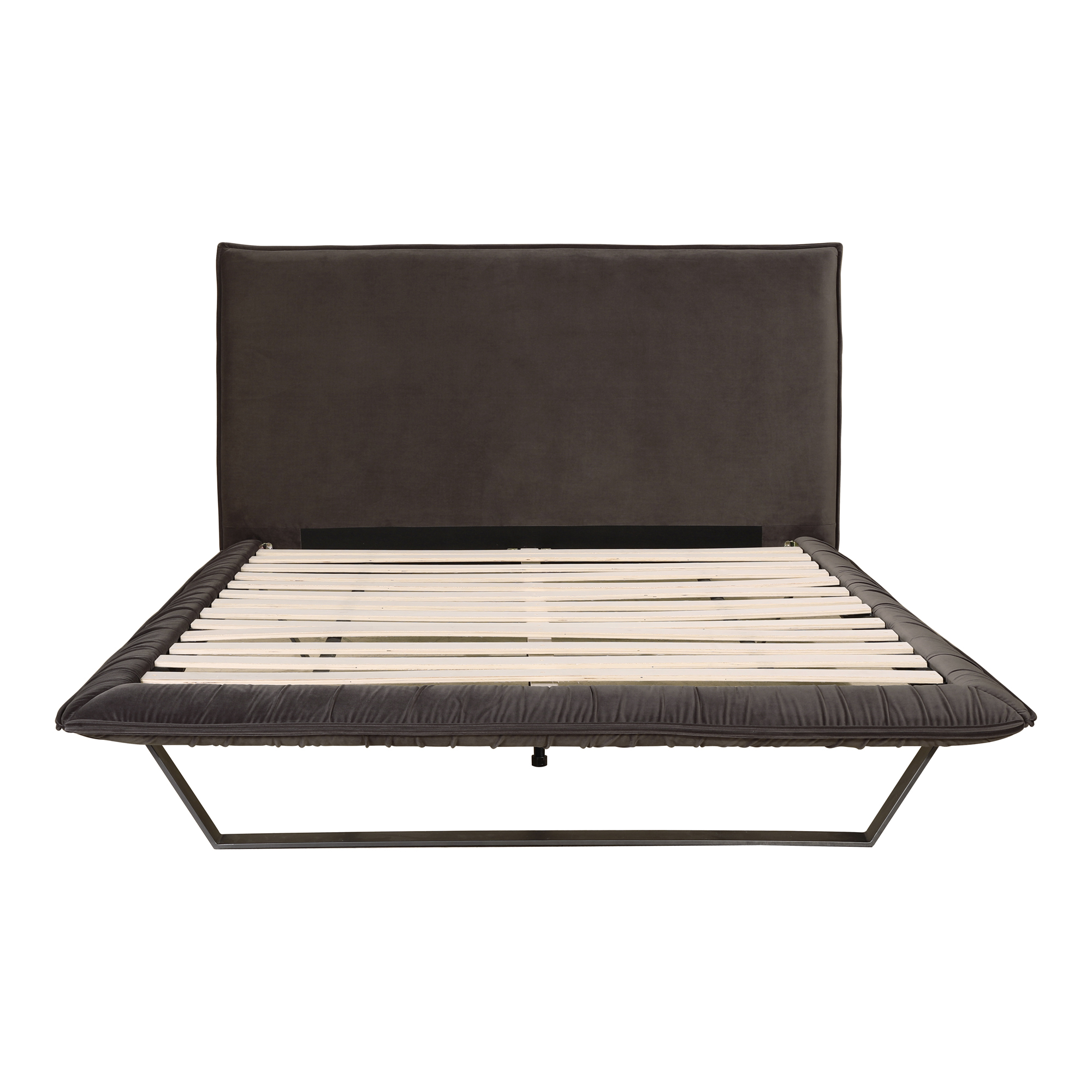 Moes Home Collection RN-1128 Manilla King Pine and Poplar Panel Bed Frame Dark Gray Indoor Furniture Beds Panel/Platform