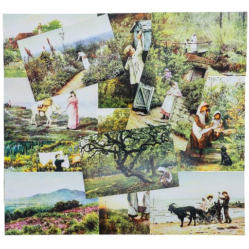 40 Pack Vintage Postcards Collection Variety Pack World Theme Self Mailer Mailing Side Postcards 20 Different Designs, 2 of Each, 40 Pack Postage Save