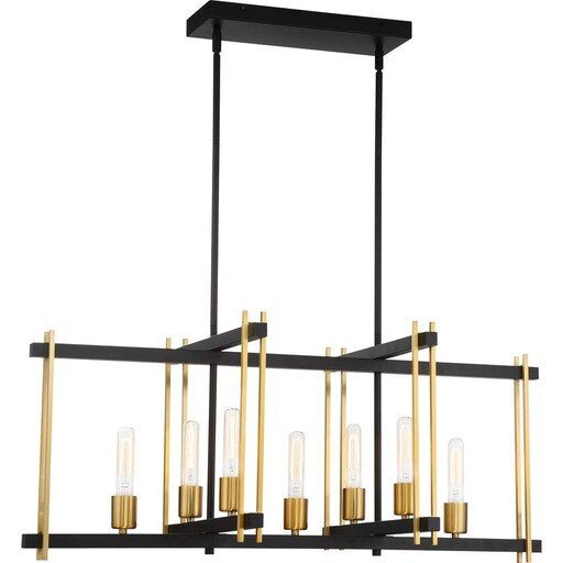 Nuvo Lighting 60w Marion 7-Light Island Pend Aged Bronze / Natural Bronze Finish