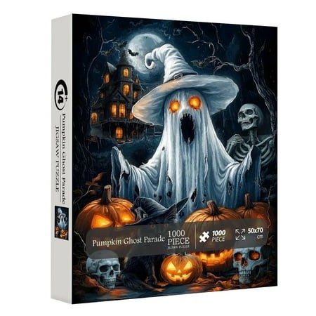 1000PC Halloween Party Decorations Ghost Halloween Puzzles 2026 Pumpkin Board Games for Kids 6-8 Board Games