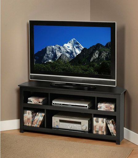 Prepac Vasari Flat Panel Plasma - LCD Corner Console in Black BCV-4722 New