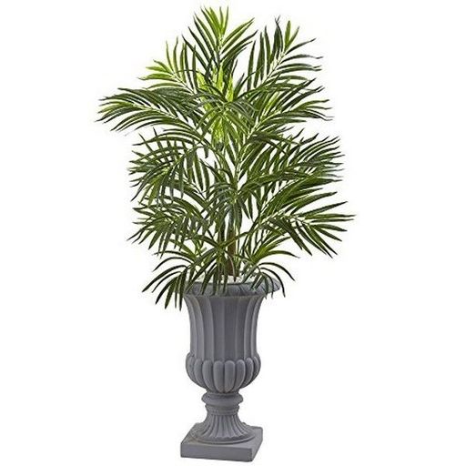 3.5 Ft. Areca Palm Tree with Gray Urn UV Resistant Indoor/Outdoor Green NEW
