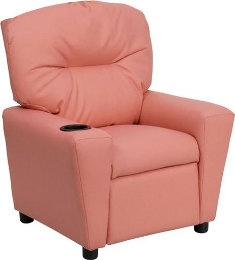 Flash Furniture BT-7950-KID-PINK-GG Contemporary Pink Vinyl Kids Recliner with C