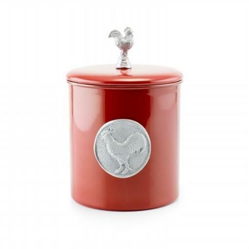 Old Dutch International 7 X 7.25 in. Rooster Cookie Jar with Knob 4 Qt. - Red