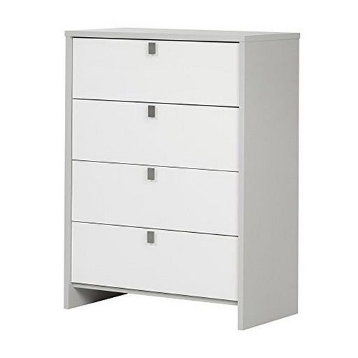 South Shore 10277 Cookie 4-Drawer Chest Soft Gray and Pure White NEW