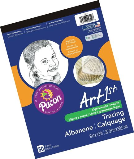Pacon Art1st Tracing Paper Pad, 9 X 12 Inches, 50 Sheets (2312)