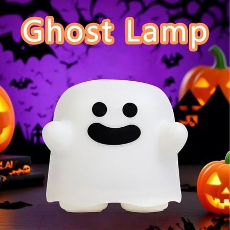 2026 Cute Halloween Ghost Night Light  Smart Timing LED Small Table Lamp USB Rechargeable Touch Control Night Light Gift for Halloween Birthday Childr