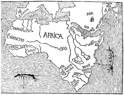 Map of Africa 1508 Nthe First Printed Map Devoted Primarily to the African Continent Published in 1508 in Milan Italy Stretched Canvas - (24 X 36)