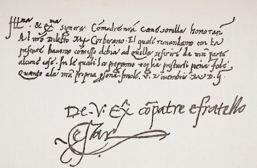 Autograph Letter of Cesare Borgia 1475 or 1476 - 1507 to Isabella Gonzaga from the Life of Cesare Borgia by Rafael Sabatini Published by Bretanos Circ